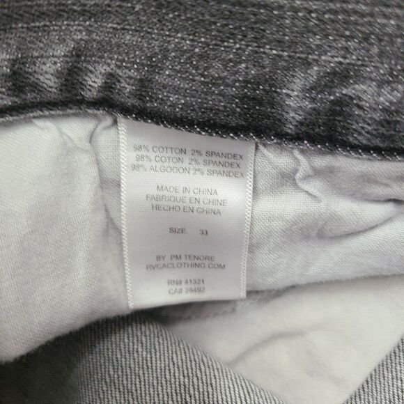 RVCA X Leo Romero Jeans Men's Size 33x31 Gray Straight Leg Skate Surf - Picture 13 of 13